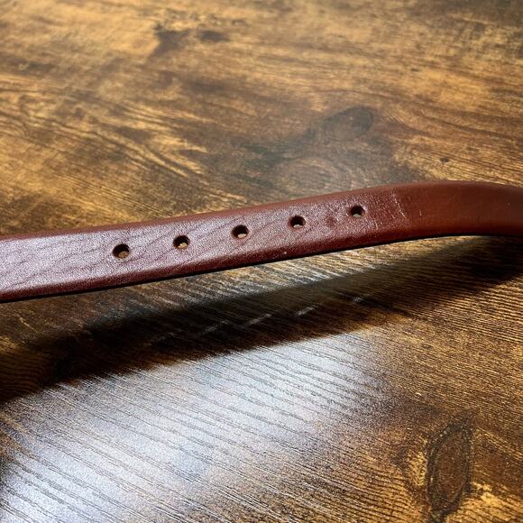 Vtg Veari Leather Belt 44 Mens Brown Mexico Silver Buckle Adjustable Deadstock - Picture 5 of 11